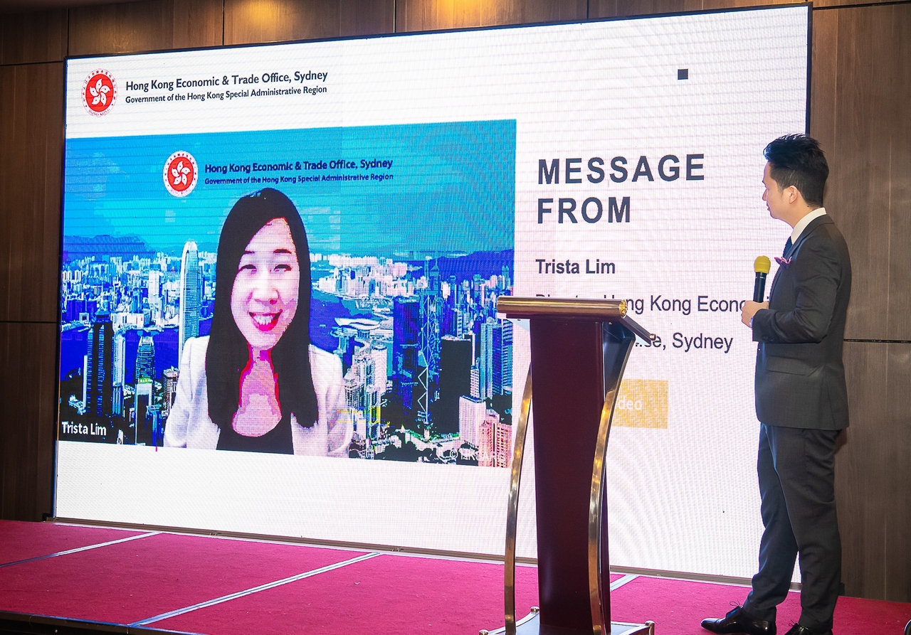 Director of HKETO Sydney virtually attended the Food and Wine Dinner organised by the Queensland Chapter of the Hong Kong Australia Business Association